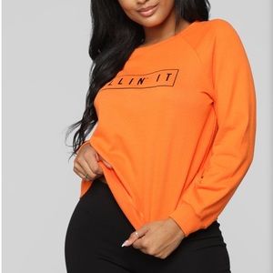 NEVER WORN Orange “Killin It” Sweatshirt